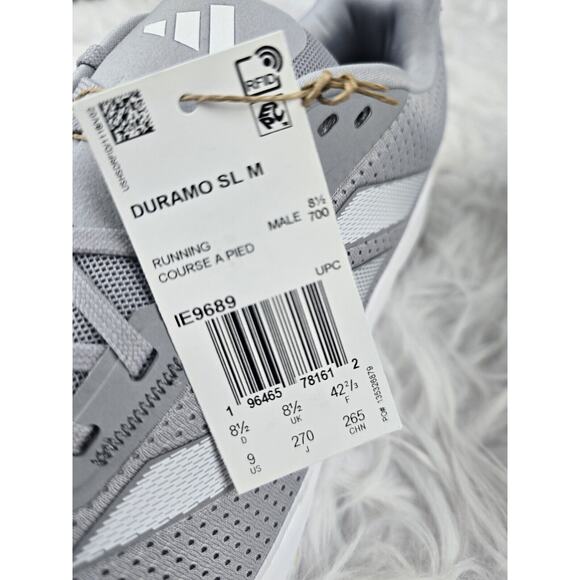 adidas Duramo SL Men's Size 9 Halo Silver Grey New With Tags - Picture 6 of 6